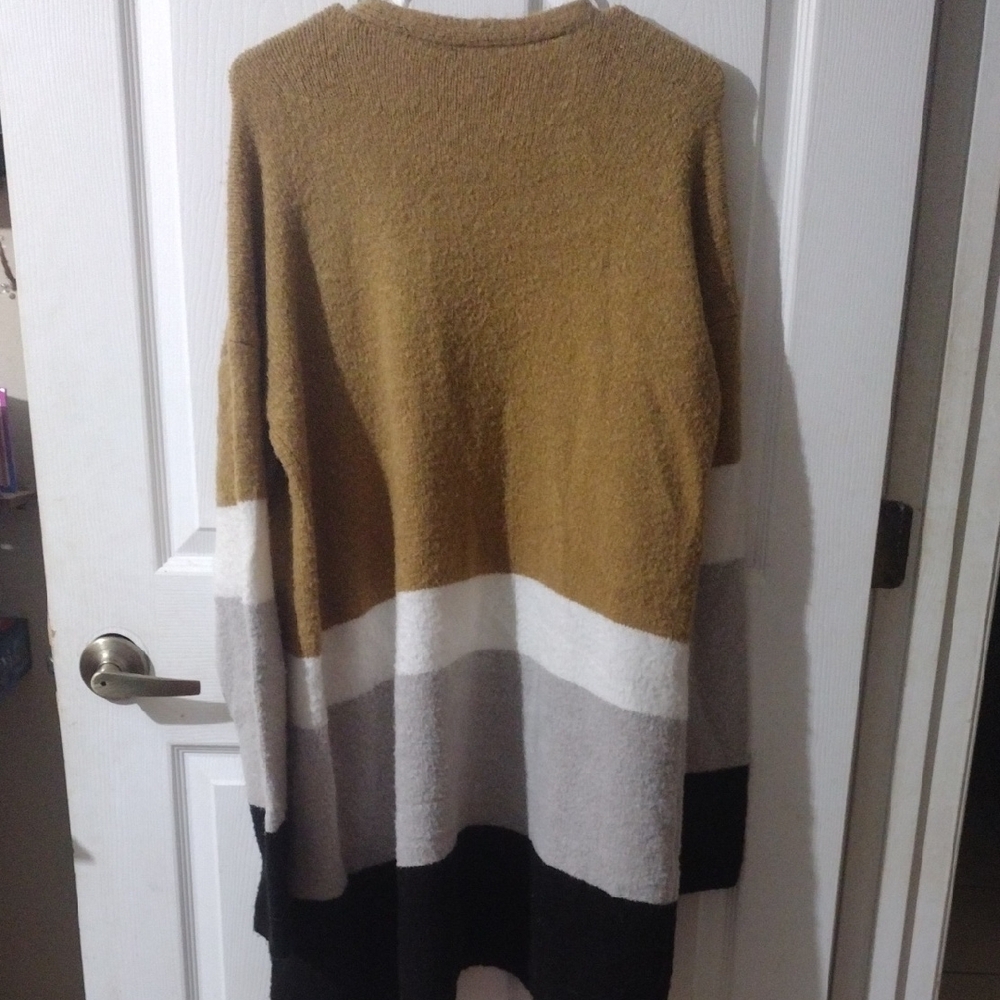 Colorblock Open Front Cardigan - Picture 3 of 6